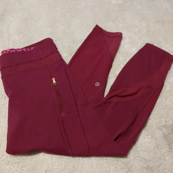 Lululemon Athletica leggings cranberry size 8 - Picture 3 of 10